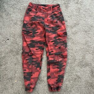 VIP Red and Black Camouflage Joggers